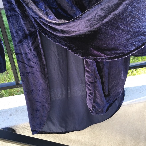 Anthro Maeve Navy Velvet Button Down Tunic - Picture 5 of 6